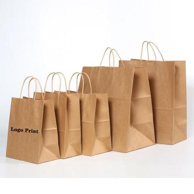 China Custom Biodegradable Brown Kraft Paper Bags Restaurant Food Delivery Take Out Packaging Caterer Carry Brown Paper Bag for sale