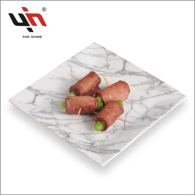 China 2020 Sustainable Ceramic Tableware New Square Bread Dish Factory Sale Yanxiang Marble Porcelain for sale