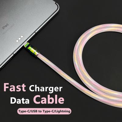 China Mobile Phone Android Apple ipadpromacbook Colorful Pure Copper Shell Transparent Color Silicone Type-C Lightning Fast Charge Data Cable for sale