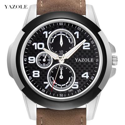 China Water Resistant Yazole Sports Men Watches Quartz-Top Luxury Famous Male Quartz Watch Clock Brand Relogio Masculino Leather Watch for sale