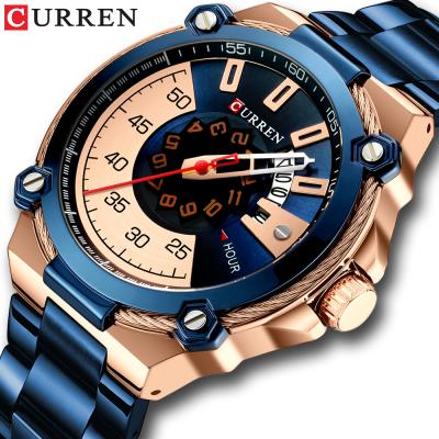 China New Date CURREN Automatic Top Brand Men Watches Relogio Masculin Masculino Relogio Wristwatch Full Quartz Steel Waterproof Casual Date Clock Men for sale