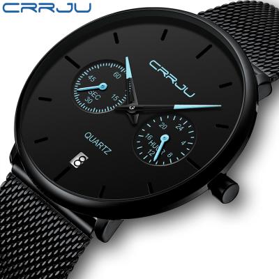 China CRRJU Automatic Date Luxury Casual Waterproof Watch For Man Sport Quartz Watch Full Steel Men's Automatic Relogio Masculino Watch for sale