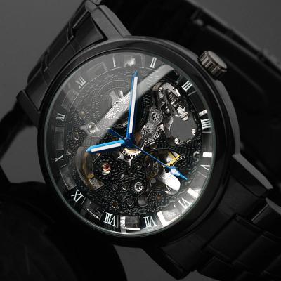 China 2019 New Color Men's Wrist Watch Water Resistant Antique Skeleton Casual Stainless Steel Steampunk Mechanical Watches Male for sale