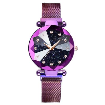 China Women's non-specific luxury watches fashion elegant magnet buckle vibrato purple ladies new starry sky Roman Numeral Gift Clock wristwatch 2019 for sale