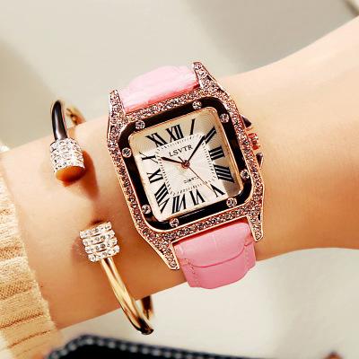 China Not Specified 2019 New Retro Rhinestone Diamond Women Watch Korean Fashion Student Quartz Movement Leather Belt for sale