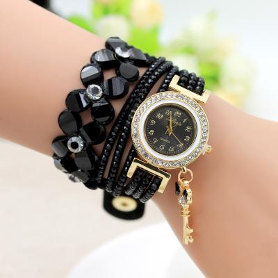 China Non-Specific Women Bracelet Ladies Watch With Rhinestones Clock Women's Vintage Fashion Dress Wristwatch Key Pendant Relogio Feminino Gift for sale