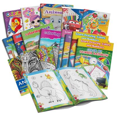 China paper & Soft Cardboard Cover Drawing Coloring Book Painting English for Kids and Adults for sale