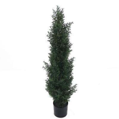 China Art Decor 3ft High Plastic Cypress Tree UV Protect For Outdoor Decoration for sale