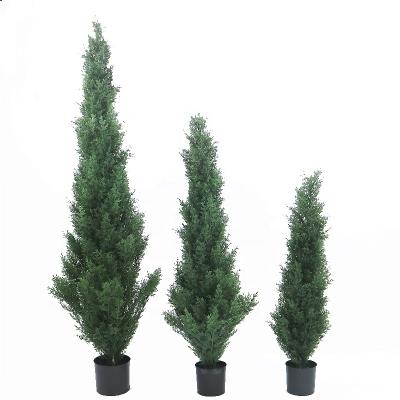 China Art Decor High Quality UV Resistance Cypress Tree Artificial Decorative Cypress Tree For Landscape Decoration for sale