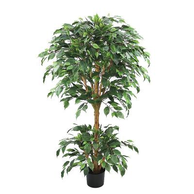 China Art Decor 5ft High Double Layers Artificial Ficus Tree For Landscape Decoration for sale