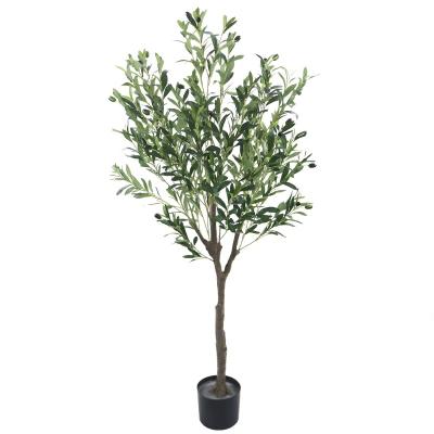 China Decorative Artificial Plastic Silk Olive Tree Art Decor Indoor Olive Tree For Export for sale