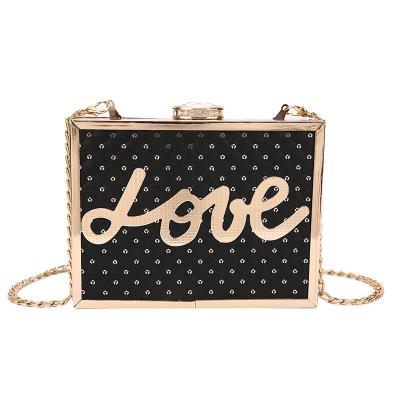 China 2022 Wholesale Fashion Metal Frame Square Box Purse Fashion Ladies Handbags Small Body Chain Cross Handbags For Women for sale