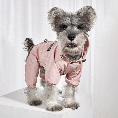 China Factory Directly Sale Viable Dog Clothes Lace Up Reflective Pink Color Raincoat Dog Jackets For Small Dogs for sale