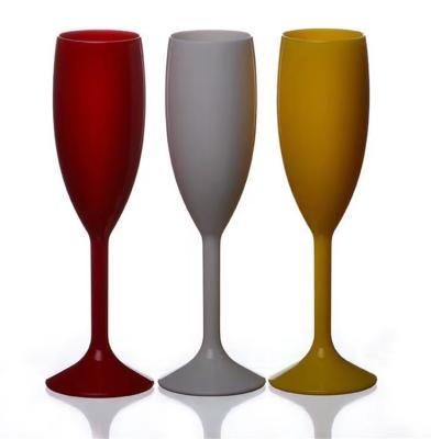 China Red popular reusable p 6oz gold current power and red champagne glass flutes unbreakable plastic goblet wine glass cocktail glass for sale