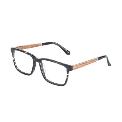 China 2019 New Square Frame Acetate Reading Glasses Square Frame Myopia Fashion Brand Optical Glass Wood Sight for sale