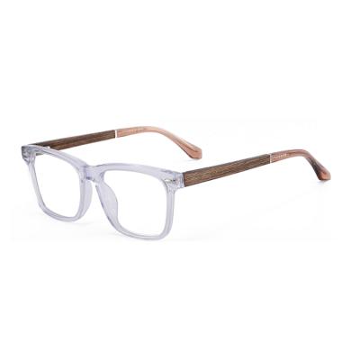 China Popular Square Wooden Frame Vintage Reading Glass Grain Glass With Optical Clear Glass Frame for sale