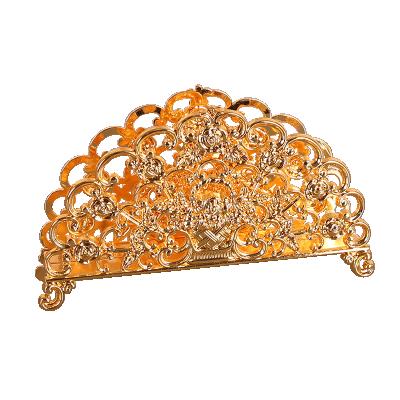 China Uniquely Workmanship Minimalist Metal Household Wedding Decorating Table Gold Napkin Holder for sale