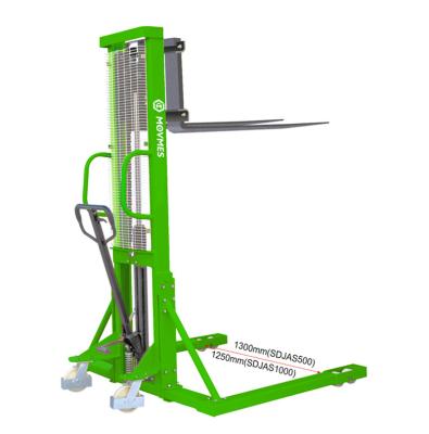 China MOVMES 1ton Hotels Manual Stacker with Spreader Legs for American Pallet for sale