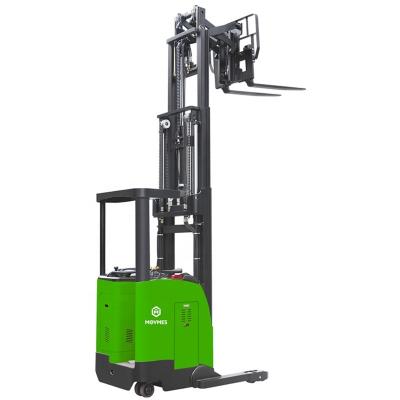 China Hotels Electric Scissor Forklift Fork Reach Truck 1500kg 1.5 Ton Hydraulic Lift Stacker Single for sale