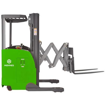 China Hotels 1000kg Electric Fork Lift Truck 1.0 Ton Double Scissors Forklift Stacker With EPS for sale