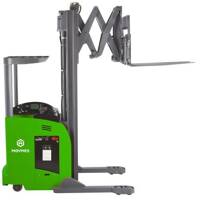 China Hotels Brazil Market 1.8 Ton 1800 Kg Double Fork Electric Scissor Reach Truck With EPS for sale