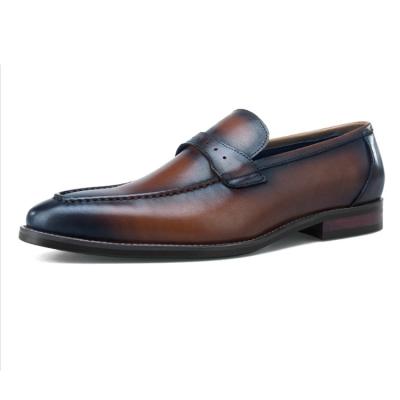 China Wholesale High Quality Waterproof Handmade Slip On Shoes Mens Leather Custom Loafer for sale