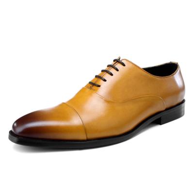 China Factory wholesale Anti-odor bespoke tan pure leather dress shoes for men's new year gift for sale