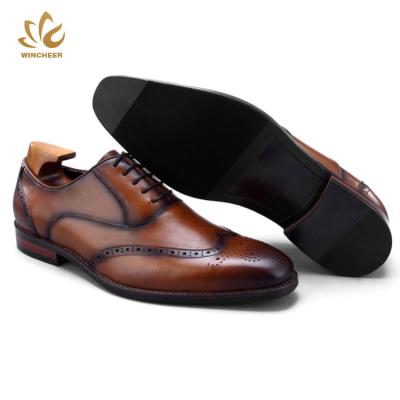 China Anti-odor Mens Leather Hand Sewing Derby Plus Size Shoe Lace Breathable Office For Man for sale