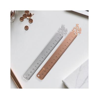 China Stationery 15cm Multifunctional Mini Ruler Metal Ruler Of School Office The Palace Museum Stationery for sale