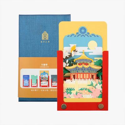 China Custom Creative Loose-leaf Paper Sculpt Stationary Palace Museum Creative Notepad for sale