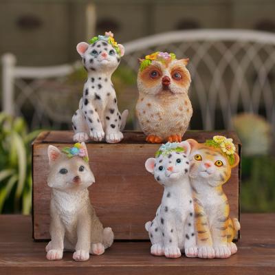 China Europe orgard outdoor decoration life hand crafted spotted leopard realistic animal statue for OEM for sale