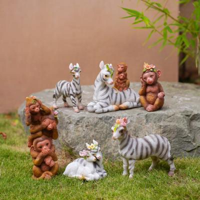 China Europe Resin Monkeys See-No Speak-None Statue Hear Decoration Polyresin Monkey Sculpture Bedroom Decor Resin Crafts Monkey for sale