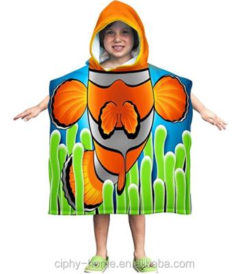 China Printing QUICK DRY Reactive Cotton Hooded Beach Towels For Kids Poncho Bath /Beach Towel for sale