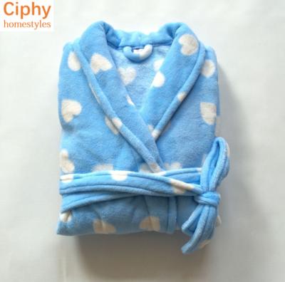 China Breathable High Quality Super Soft Coral Fleece Print Bathrobes China Factory Supplier for sale