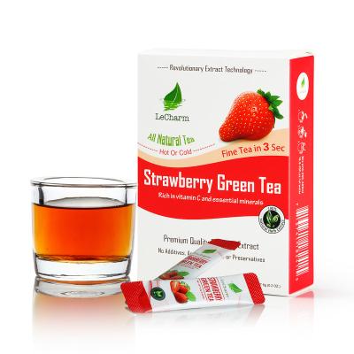 China Iced Water Soluble Iced Free Strawberry Instant Water Soluble Fresh Fruit Extract Leftover Iced Strawberry Tea Flavored Green Tea Drink For Weight Loss for sale