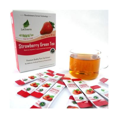 China OEM Free Sample Pure Flavor Tea Fruit Tea Powder Instant Extract Strawberry Tea Green Tea For Improving Memory And Eyes for sale