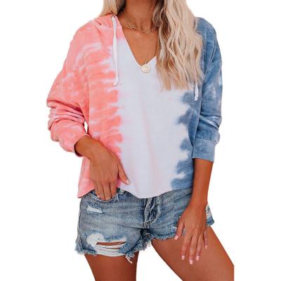 China Custom Women's Long Sleeve Tie Dye Soft Skin-Friendly Hoodies QUICK DRY Pullover Sweatshirts for sale