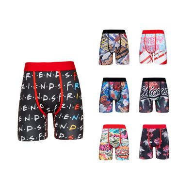 China Brand new arrival P2023SD men's breathable boxers polyester breathable printed custom boxers men's underwear for sale