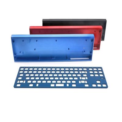 China 100%/80%/60%40% 75% 65% GH60 GK61 GK64 108/104/87keys high precision cnc machining service brass aluminium metal Keyboard Kit Plate mechanical keyboard case custom for sale