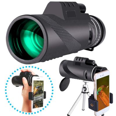 China 40X60Monocular 12x50 Waterproof Non-slip Design Hunting Powerful Monocular Telescopes For Phone 160x76x60mm for sale