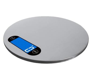 China With Scale Tray 5kg Round Digital Nutrition Kitchen Scale Multifunctional Accurate Smart Cooking Scale for sale