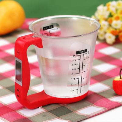 China With Scale Tray 600ML Measuring Cup Kitchen Measures Electronic Digital Beaker Balance Tool Scale With LCD Display Temperature Measuring Cups for sale