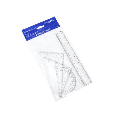 China Streight ruler set have the current 4 pieces of set protractor geometry, ruler, square set for sale