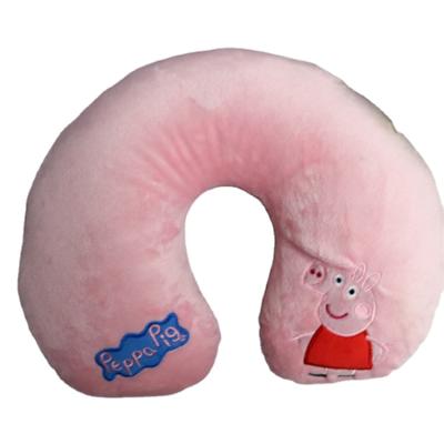 China Plush Stuffed U Shaped Pillow With Pig Applique Embroidery For Travel Use for sale