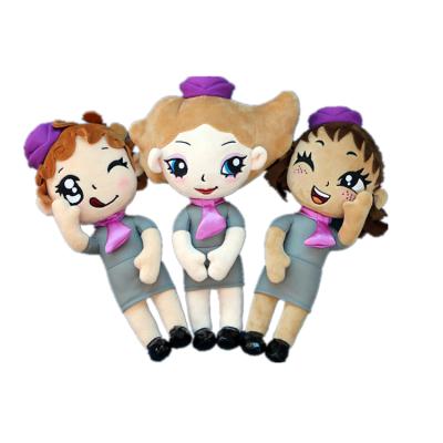 China Lovely and cute stewardess plush toy doll for sale