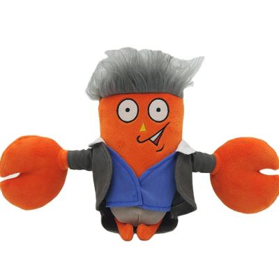 China Orange plush boy with gray hair and vest and jacket plush doll for sale