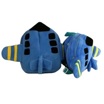 China Blue cute and interesting plush flat backpack for kids for sale