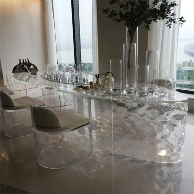 China Custom Light Art Coffee Table Resin Craft Table Living Room Furniture Luxury High End Hotel Cafe Acrylic Resin Chair Eco-Friendly for sale