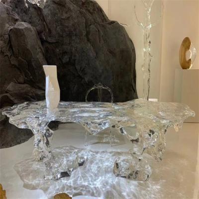 China Hot Selling Factory Modern Custom Table Wooden Rock Clear Epoxy Resin Solid Elegant Stylish Restaurant Furniture Home Hotel for sale