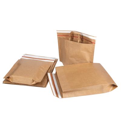 China Recycled Materials Food Kraft Paper Bags With Handle White Paper Bag With Printed for sale